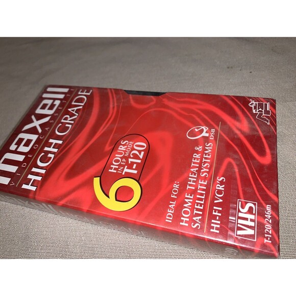 2 Maxell High Grade T-120 VHS Blank Tapes 2-6 Hour SEALED - Picture 7 of 8